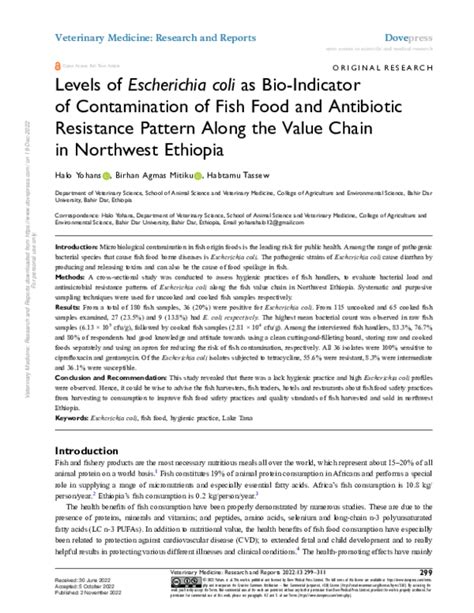 Levels of Escherichia coli as Bio.